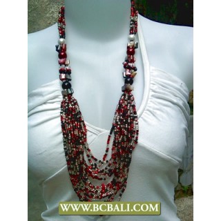 Bcbali Layer Necklaces Multi Strand Beads, Pearls and Shells